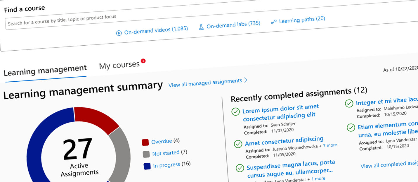 Learning Management System for Microsoft Services Hub